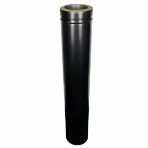 1000mm Length - Twin Wall Pipe 150mm (Black)