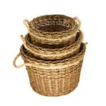 Fireside Willow Round Log Baskets - Set of 3
