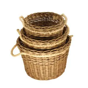 Fireside Willow Round Log Baskets - Set of 3