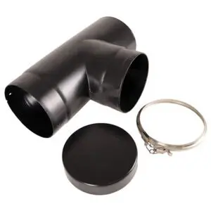 (DISCONTINUED) 90° Tee and Cap - Single Walled Flue Pipe (150mm)