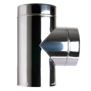 (DISCONTINUED) 90° Tee - Twin Walled Pipe 125mm (Stainless)