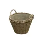 Fireside Round Log Basket (Wild Willow/Hessian)