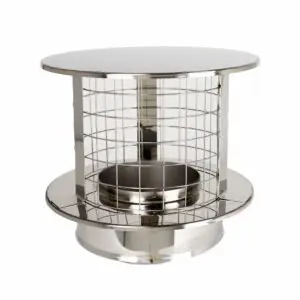 Meshed Rain Cap - Twin Wall Pipe 175mm (Stainless)