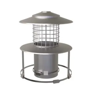 125mm Pot Hanging Rain Cap with Bird Guard, Stainless Steel