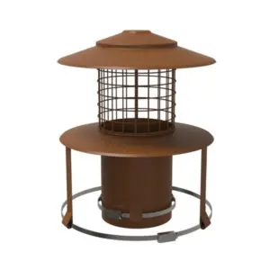 125mm Pot Hanging Rain Cap with Bird Guard, Terracotta