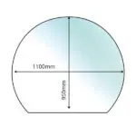 Glass Hearth (Circle With Slice) - 12mm x 1100mm x 950mm