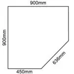Glass Hearth (Clipped Corner, Square) - 900mm x 900mm