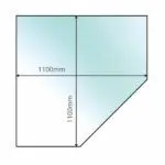 ETA MARCH - Glass Hearth (Corner Angle) - 12mm x 1100mm x 1100mm