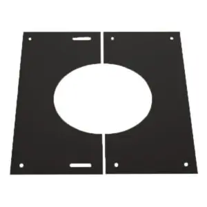 0-30° Decorative Wall Plate - Twin Wall Pipe 150mm (Black)