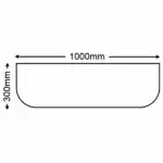 ETA 3-4 Wks - Glass Hearth (Curved Corners) For Inset Stoves - 1000mm x 300mm