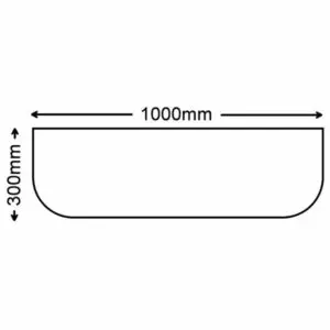 Glass Hearth (Curved Corners) For Inset Stoves - 1000mm x 300mm
