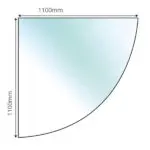 Glass Hearth (Quarter Circle) - 12mm x 1100mm x 1100mm