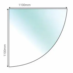 Glass Hearth (Quarter Circle) - 12mm x 1100mm x 1100mm
