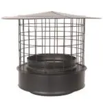 Meshed Rain Cap - Twin Wall Pipe 125mm (Black)