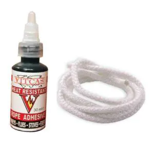2 Meters Of 18mm Fire Rope & 30ml Black Glue Kit