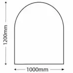 Granite Hearth (D-Shape, Semi-Circle, Honed, Large) - 1000mm x 1200mm