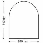 Glass Hearth (Semi-Circle, Small) - 840mm x 840mm