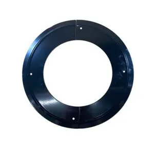 (DISCONTINUED) 200mm  Decorative Collar, Gloss Black, Single Wall Flue Pipe