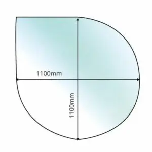 Glass Hearth (Tear Drop) - 12mm x 1100mm x 1100mm