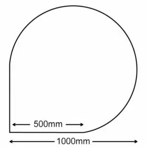 Glass Hearth (Teardrop) - 1000mm x 1000mm