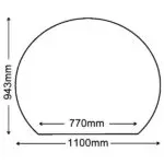 Glass Hearth (Truncated) - 1100mm x 943mm