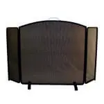 Classic Fire Screen 3 Fold Arched Height 27" (All Black)