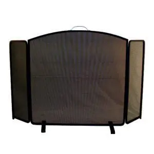 (DISCONTINUED) Classic Fire Screen 3 Fold Arched Height 24" (All Black)