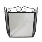 (DISCONTINUED) Fire Screen 3 Fold Plain Wrought (All Black)