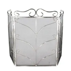 (DISCONTINUED) Fire Screen 3 Fold Dec Steel Height 23"