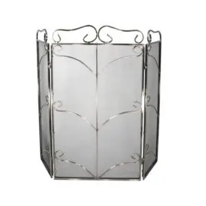 (DISCONTINUED) Fire Screen 3 Fold Dec Steel Height 28"