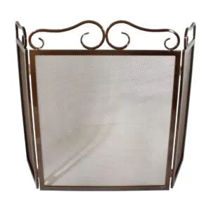 (DISCONTINUED) Fire Screen 3 Fold Plain Height 23" (Bronze)