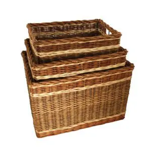 Fireside Oblong Log Baskets - Set Of 3
