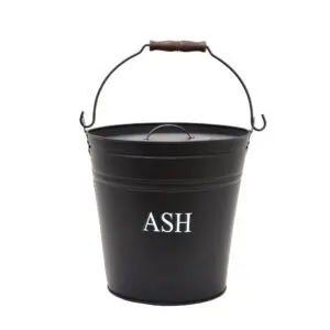 Fireside Large Ash Bucket & Lid (Black)