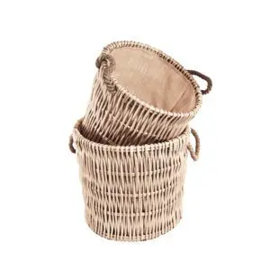 Fireside Vertical Weave Log Baskets - Set Of 2