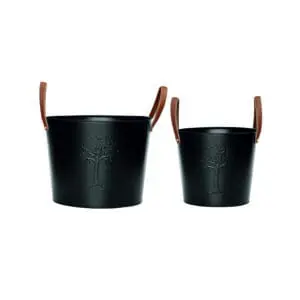 (DISCONTINUED) Fireside Life Tree Emboss Buckets - Set Of 2