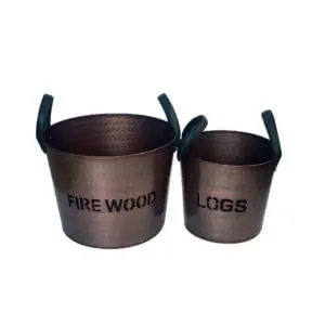 (DISCONTINUED) Fireside Hammer Logs/Fire Wood Cutout Log Carriers (Copper)