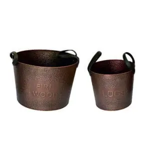 (DISCONTINUED) Fireside Hammer Logs/Fire Wood Emboss Log Carriers (Copper)