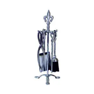 Fireside Fleur De Lys Tool Set (Brushed Steel)