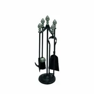 Fireside Acorn Tool Set (Black & Pewter)
