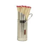 Match Holder Including Matches - Satin & Polished Steel