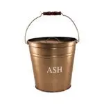 Fireside Large Ash Bucket & Lid (Antique Pewter)