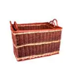 (DISCONTINUED) Fireside Rectangular Log Baskets (Full Buff) - Set Of 2