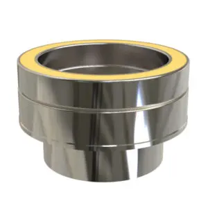 Flat Adapter From Single Wall To Twin Wall 125mm (Stainless) KW Pro