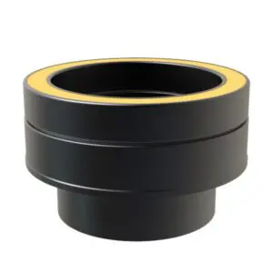 Flat Adapter From Single Wall To Twin Wall 125mm (Black) KW Pro