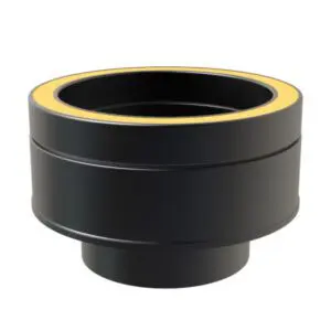 KW Pro Flat Increasing Adapter From Single Wall To Twin Wall 4"-5" -  Black