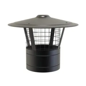 Rain Cap with Birdguard 125mm (Black) KW Pro