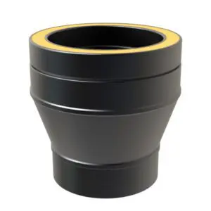 Adapter From Single Wall To Twin Wall 125mm (Black) KW Pro
