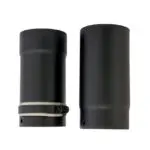 250mm 2 Part Adjustable Pipe - Matt Black 150mm (6 Inch)