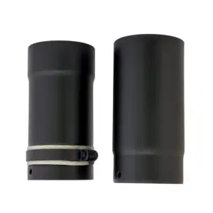 250mm 2 Part Adjustable Pipe - Matt Black 125mm (5 Inch)