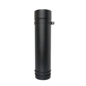 500mm 1 Part Adjustable Pipe - Matt Black 125mm (5 Inch)
